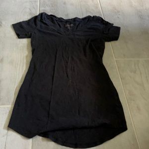 Black womens V neck t shirt